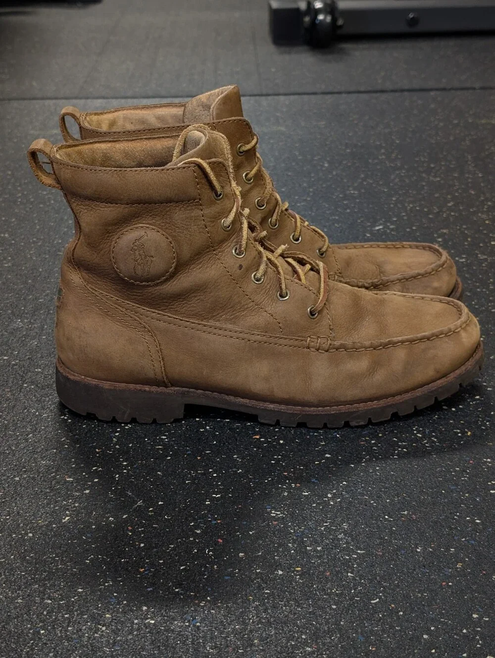 Polo Ralph Lauren Boots Mens 9.5D Brown Leather Nubuck Classic RODWAY-BO-CSL